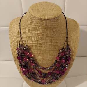 NY Purple Bead Layered 16" Necklace